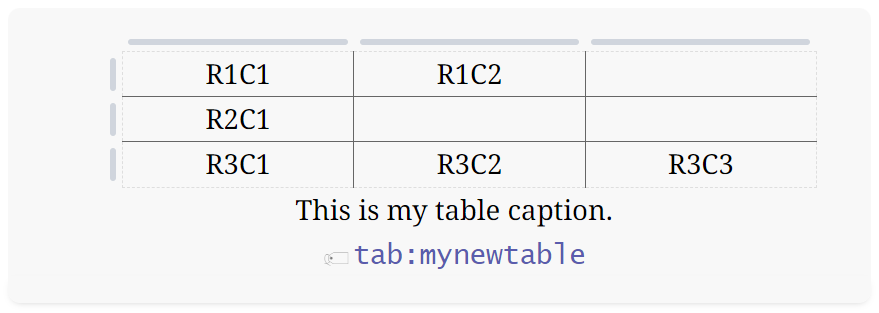 Preview of table